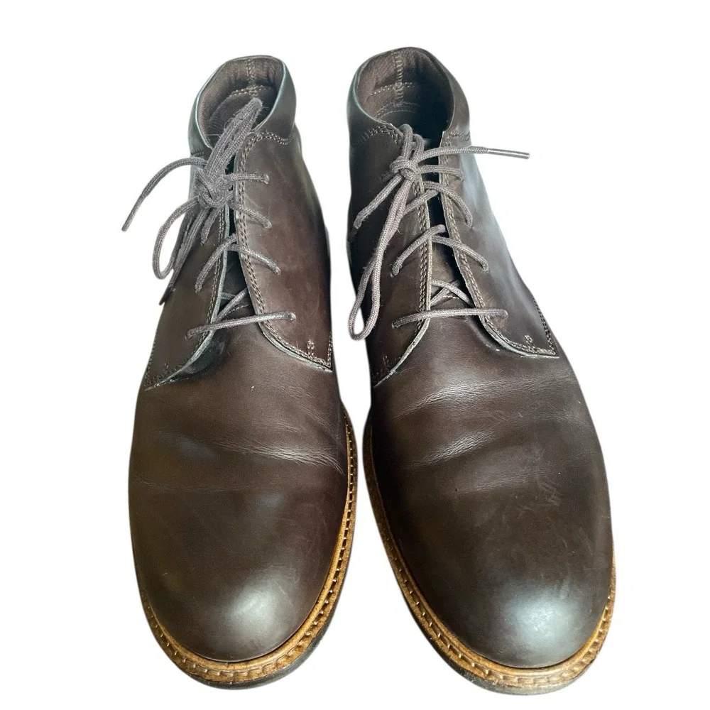 ECCO Men's Findlay Chukka Lace Up Brown Leather Boots Men's  Size 45 / 11-11.5 - Picture 3 of 6